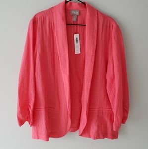 NWT Chico's Quinton Coral Pink Lightweight Jacket